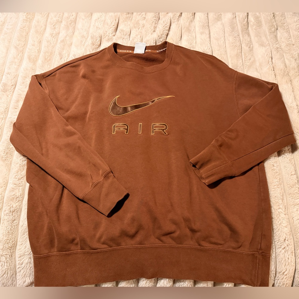 Nike Brown Oversized Crewneck Sweater Size Large